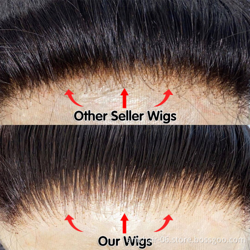 HD Lace Frontal Closure Wig Vendor Body Wave Brazilian Virgin Human Hair Full Transparent Lace Front Wig Bleached Knots Cheap